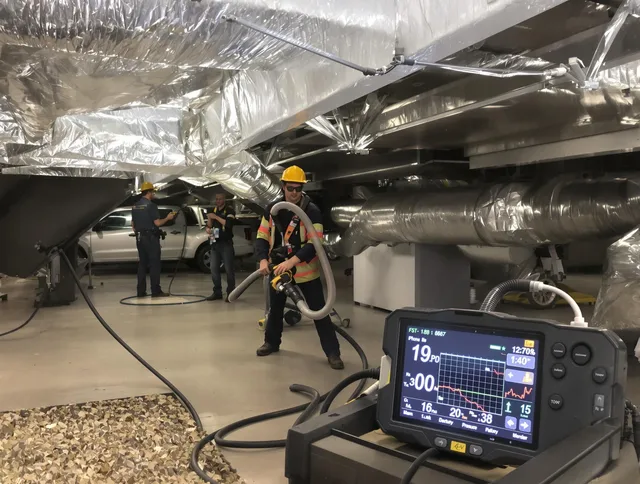 Professional negative pressure duct cleaning by Foxborough Air Duct Cleaning in Foxborough