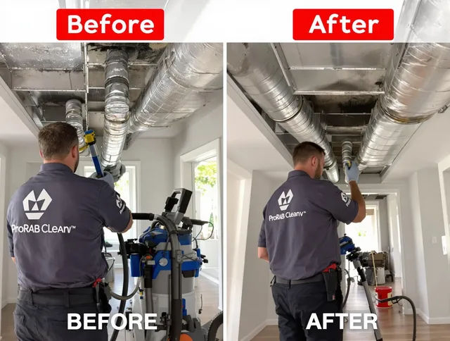 Foxborough Air Duct Cleaning expert performing thorough residential duct cleaning in a Foxborough home